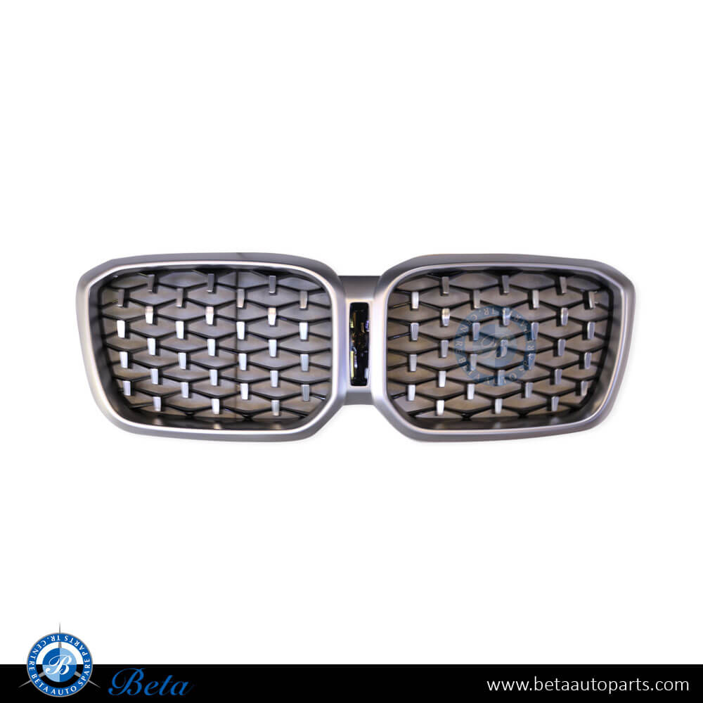 Radiator Grille M-Tek Stars Look without Camera Hole Silver Color for BMW X4 G02 LCI 2022-Up models, Part Number 51135A1AC59 Radiator Grille M-Tek Stars Look without Camera Hole Silver Color for BMW X4 G02 LCI 2022-Up models, Part Number 51135A1AC59